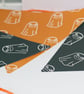 Handmade Halloween Ghostly bunting, black,orange, Approx 1.7M, waterproof