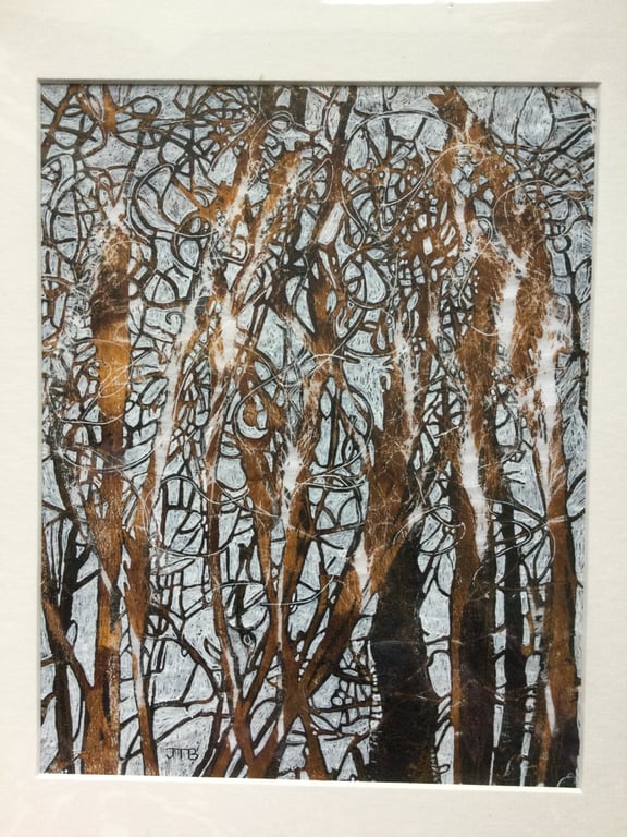 Original Artwork Using Prints of Plants and Mixed Materials