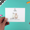Meowy Christmas Card - 'Mistletoe' single with envelope