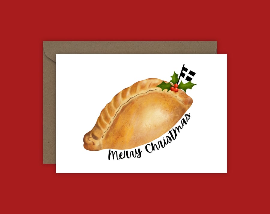 Cornish pasty Merry Christmas Card