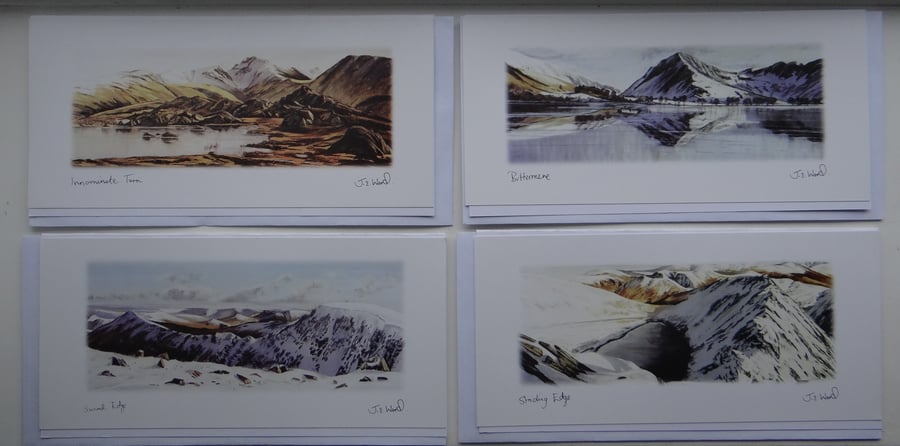 Pack of four Lake District  Signed Cards
