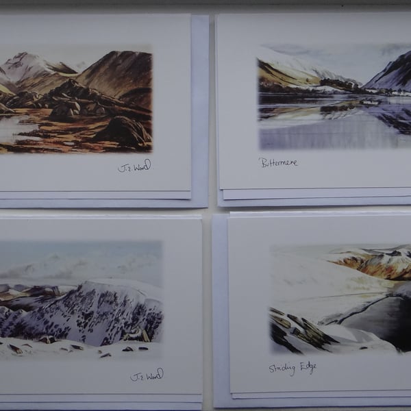 Pack of four Lake District  Signed Cards