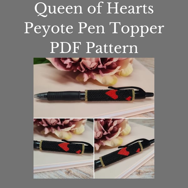 PDF DIGITAL PATTERN - INSTRUCTIONS FOR PEYOTE PEN TOPPER