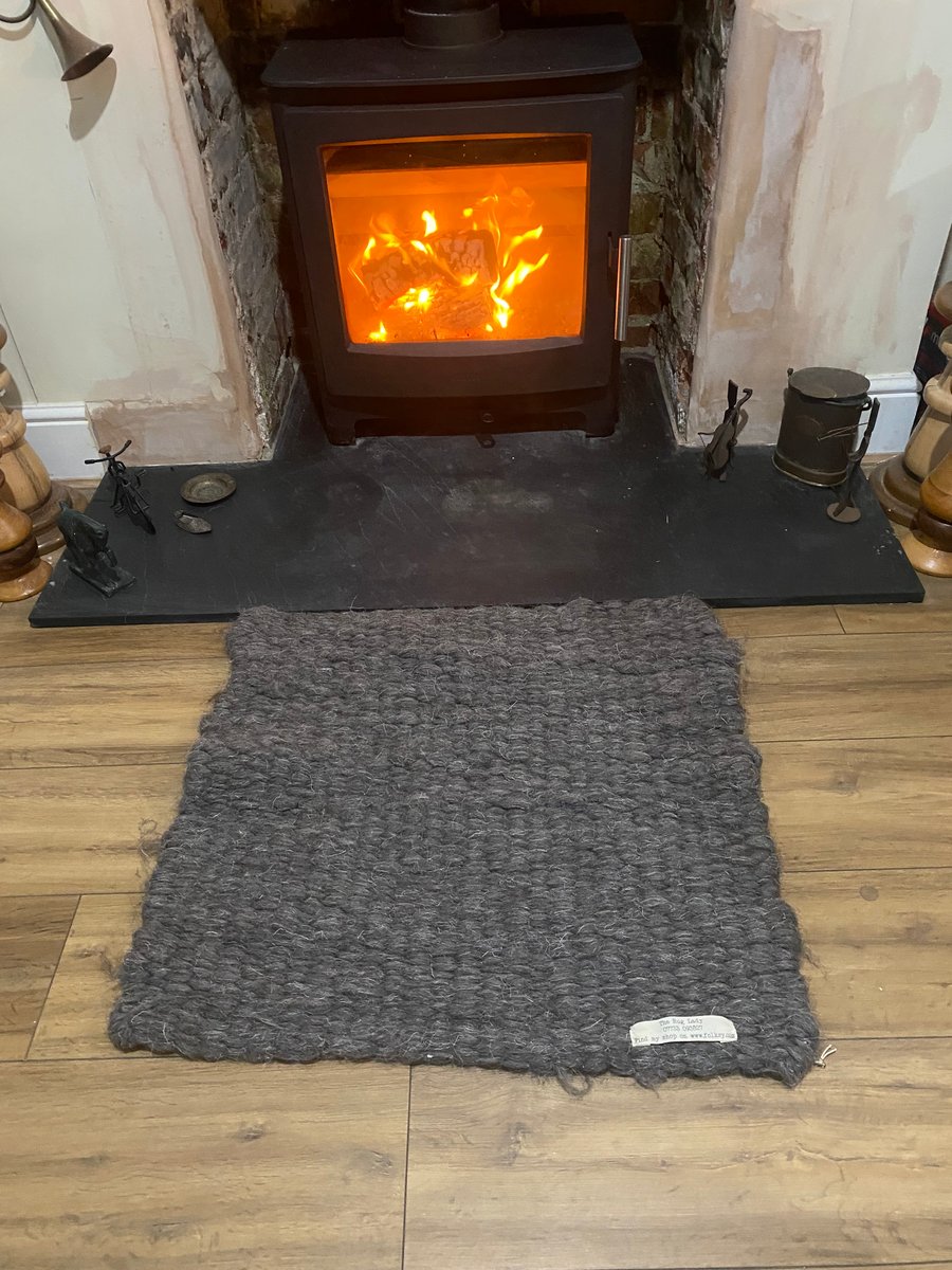 100% British Herdwick Grey wool rug