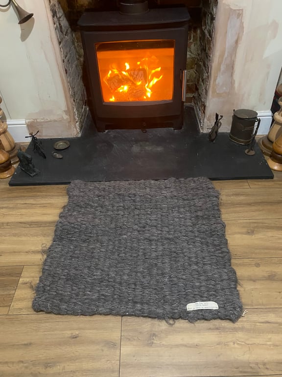 100% British Herdwick Grey wool rug