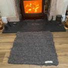 100% British Herdwick Grey wool rug