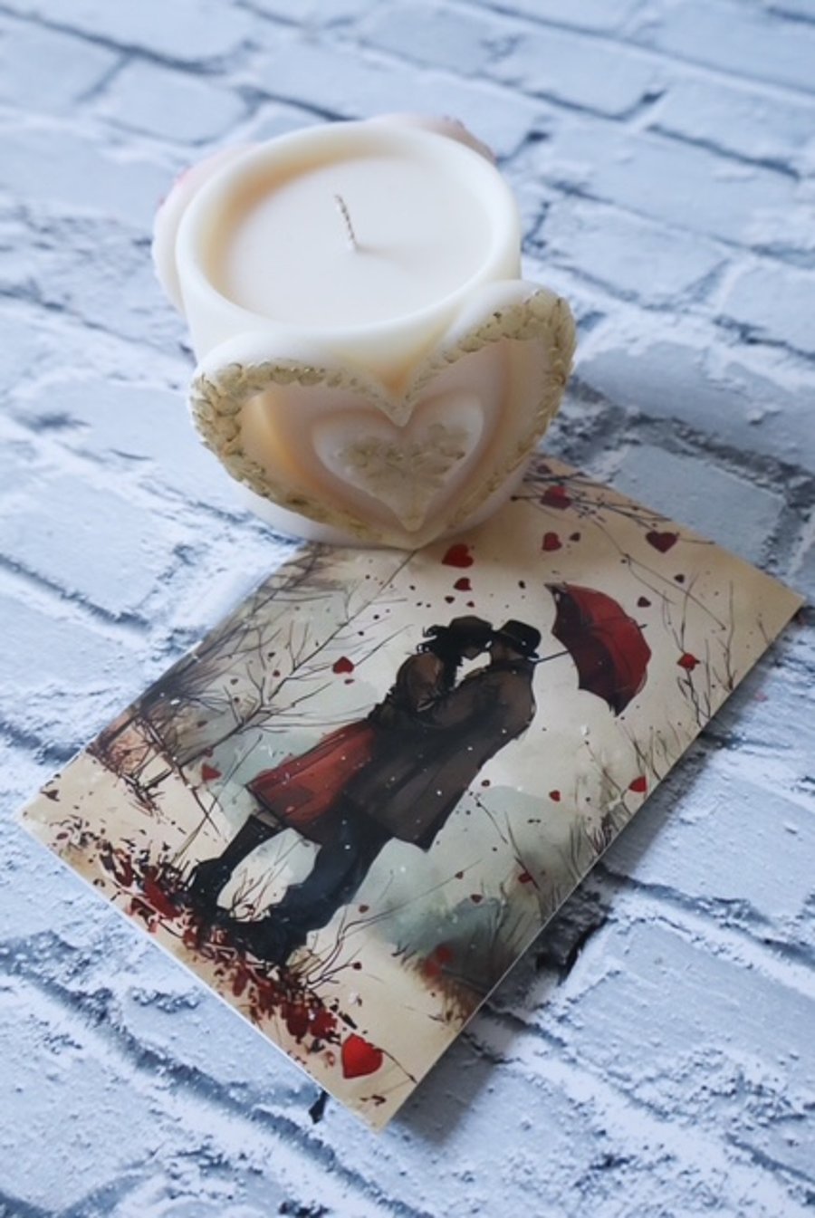 Heart-Shaped  Pillar Candle