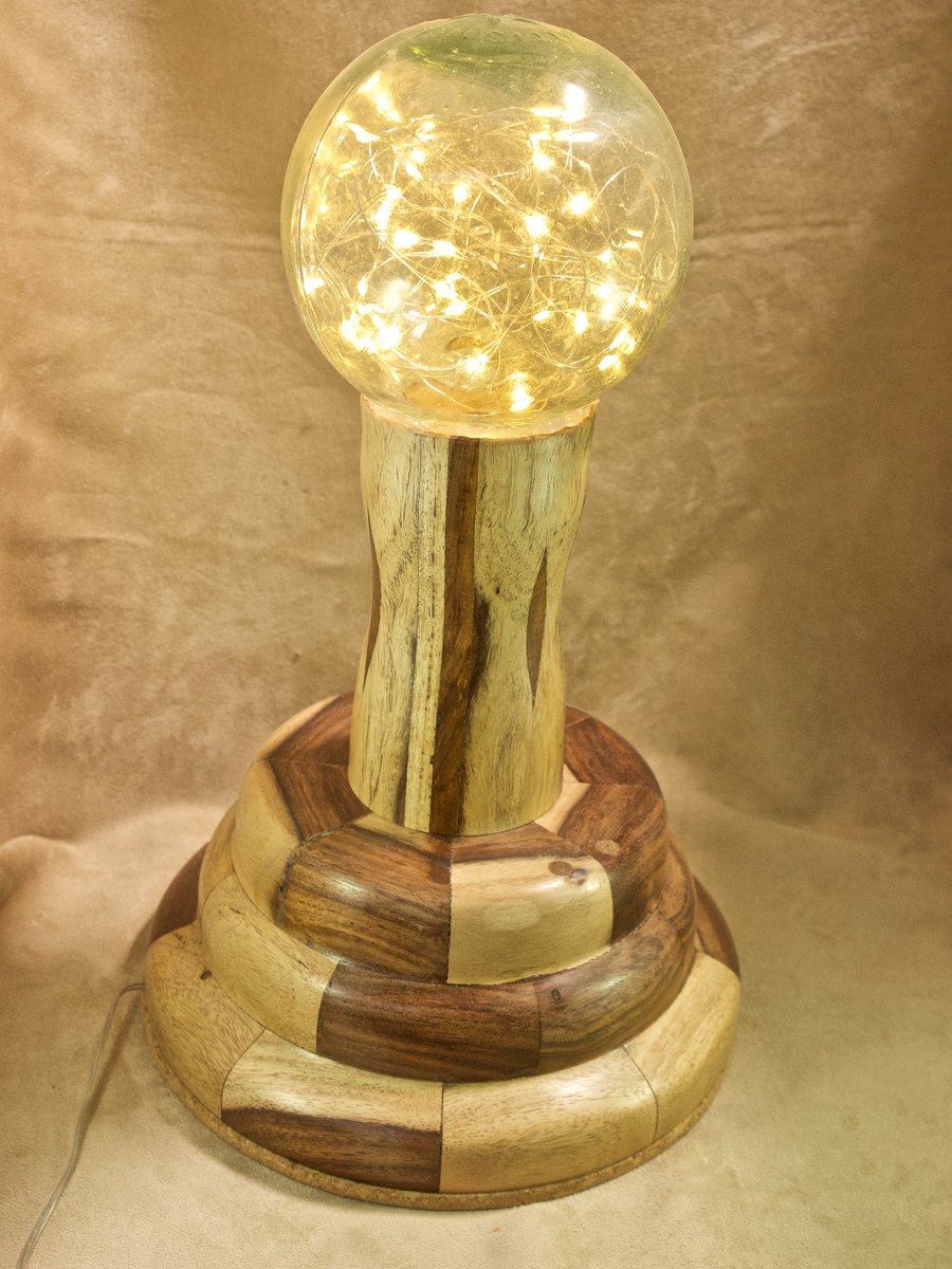 unique Victorian glass fishing float table lamp. PR480