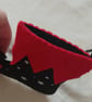 Handmade Elf Boot Christmas Hanging Black and Red - Image 2