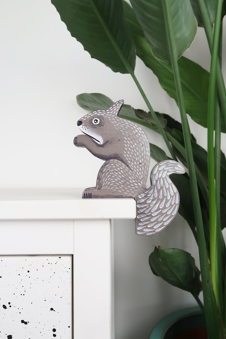 Grey squirrel door topper, forest theme home decor, decoration for door frame.