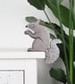 Grey squirrel door topper, forest theme home decor, decoration for door frame. - Image 1