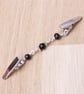 Black bead sweater clip - beaded cardigan guard - Shawl or pashmina clasp  - Image 6