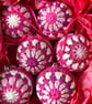 Crochet Christmas Baubles Set of 6 - Shades of Pink and White - Tree Decorations - Image 5