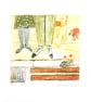 Saturday Morning Shopping  - Collagraph Print - Image 1
