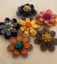 Hand sewn felt flower brooch 