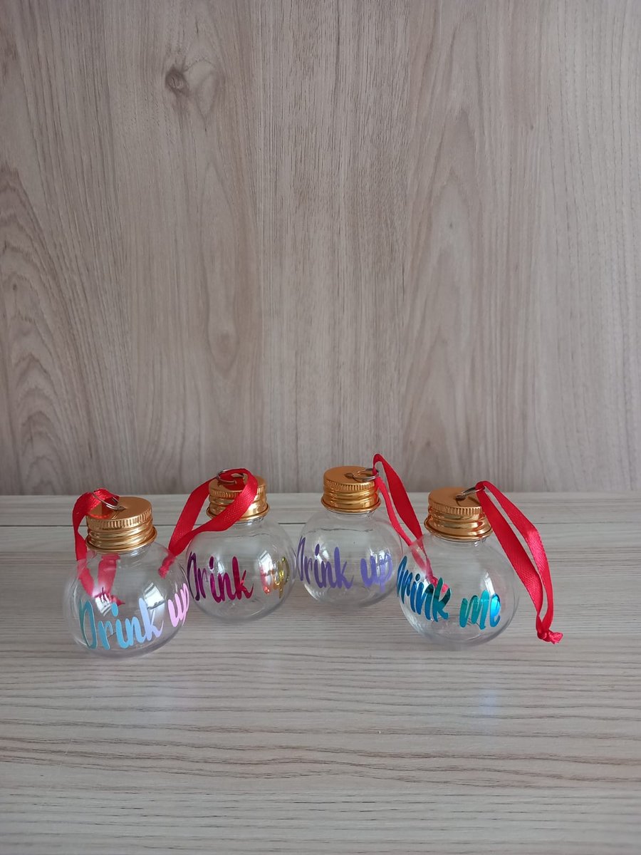 Set of 4 Christmas Tree Drinky Baubles, Decorative Bauble you can Drink From