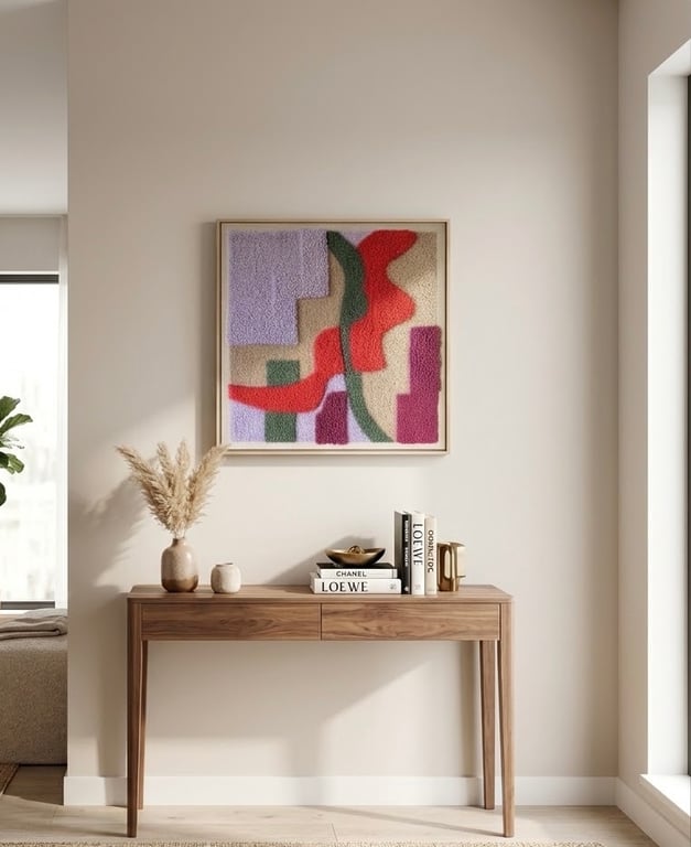 Large textile punch needle wall art, tufted wall art,abstract wall art