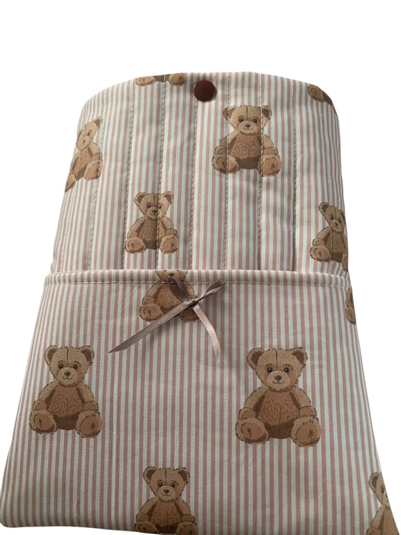 Small Quilted Book Sleeve.  Teddy Bear Collection.  Limited Edition.