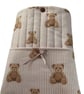 Small Quilted Book Sleeve.  Teddy Bear Collection.  Limited Edition.