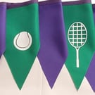 Printed tennis green and purple bunting -5 mtr