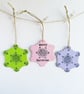 Christmas painted wooden snowflake decorations - Image 2