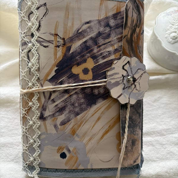 Handmade Junk Journal with a Contemporary Art Feel - 120 Pages - 9 x 6.5" - 