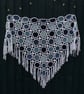 White and blue colours warm and cosy cotton crochet shawl - design A447 - Image 7