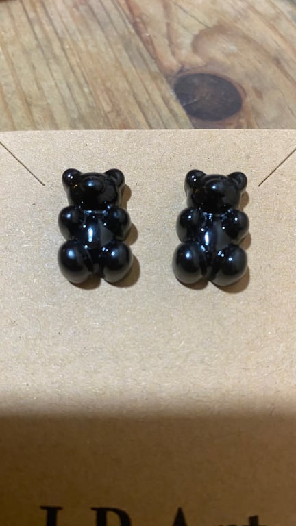 Dark Coloured Gummy Bear Surgical Steel Post Earrings 