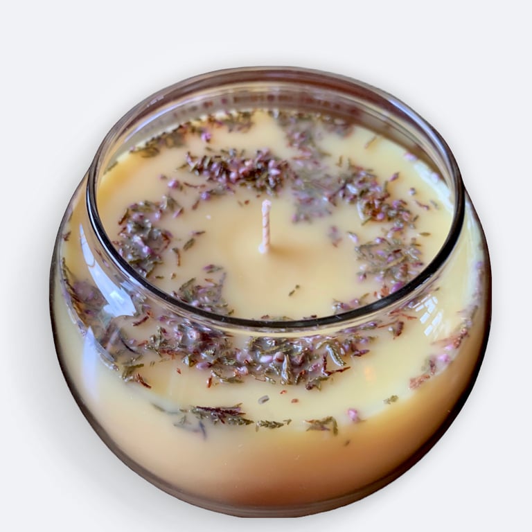 Heather Scented 100% Organic Soy Wax Bowl Candle