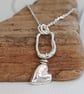 Silver heart drop necklace, molten sterling silver pendant necklace - Image 8