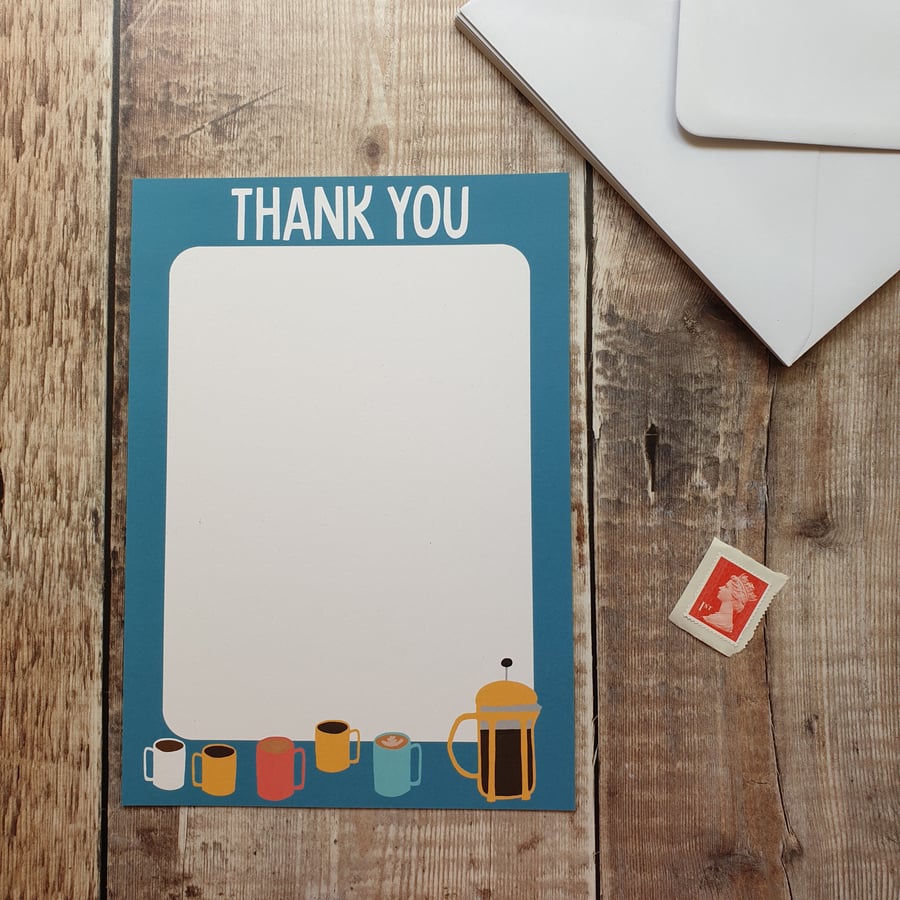 Coffee Lovers A5 Thank You Letter Set