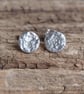 Small disc studs - recycled silver