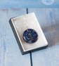 Beautiful fused grass dichroic round pendant blues purples sparkly - Image 2