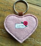 Liberty fabric felt lace keyring. - Image 3