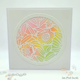 Card  -  blank cards, textured, floral, pastel, rainbow