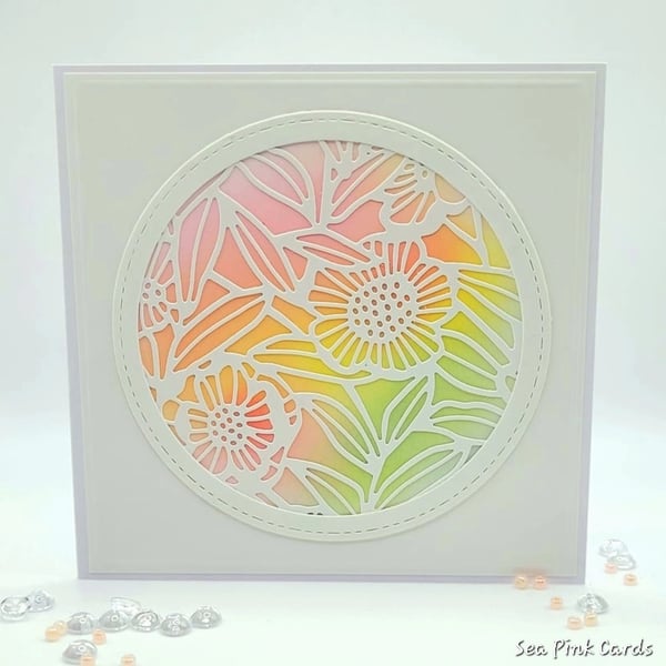 Blank card  -  textured cards, floral, pastel, rainbow