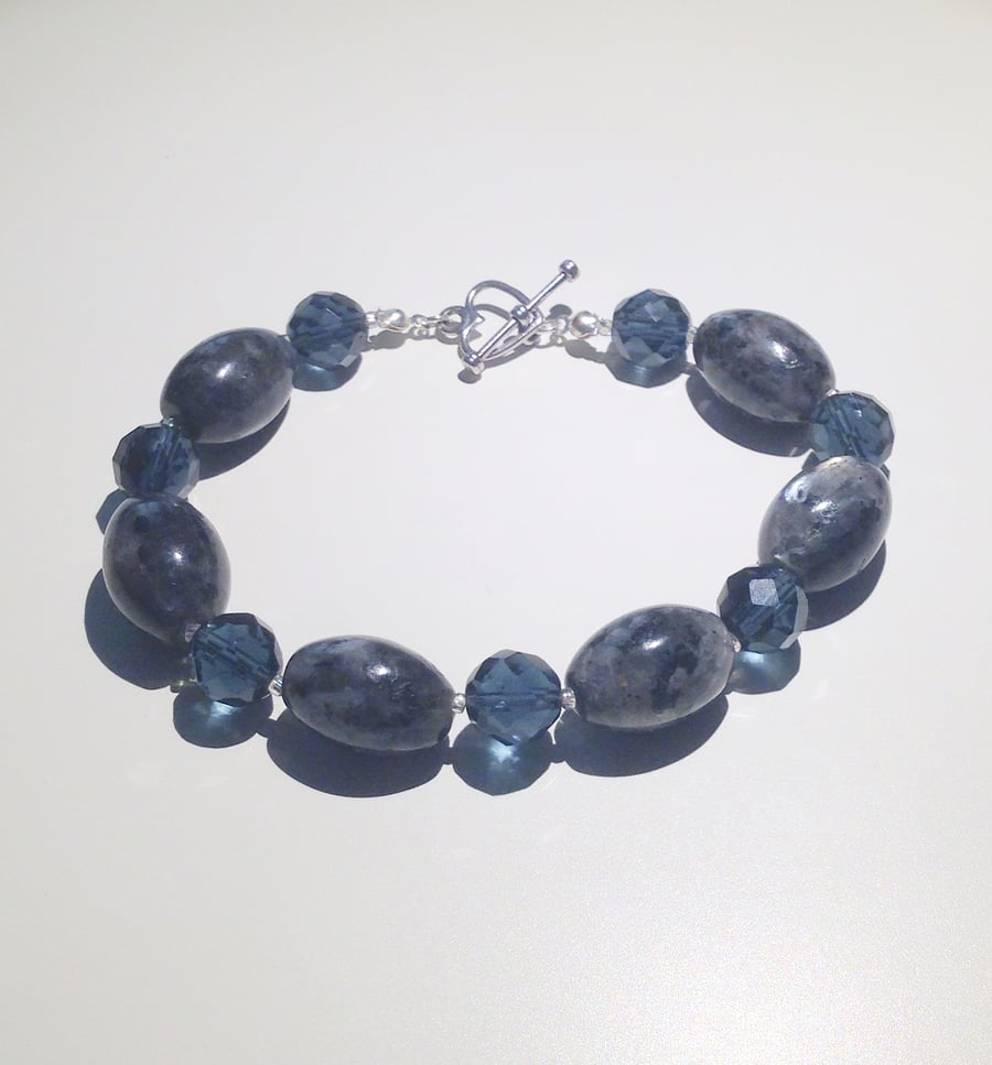 Larvikite Bead Bracelet - UK Free Post