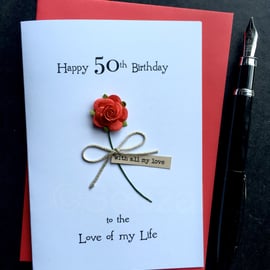 Romantic 30th 40th 50th 60th 70th 80th 90 Birthday Card Wife Girlfriend Fiancé