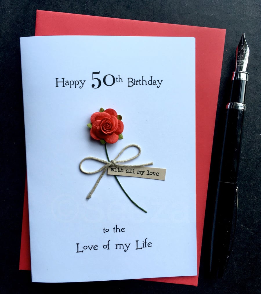 Romantic 30th 40th 50th 60th 70th 80th 90 Birthday Card Wife Girlfriend Fiancé