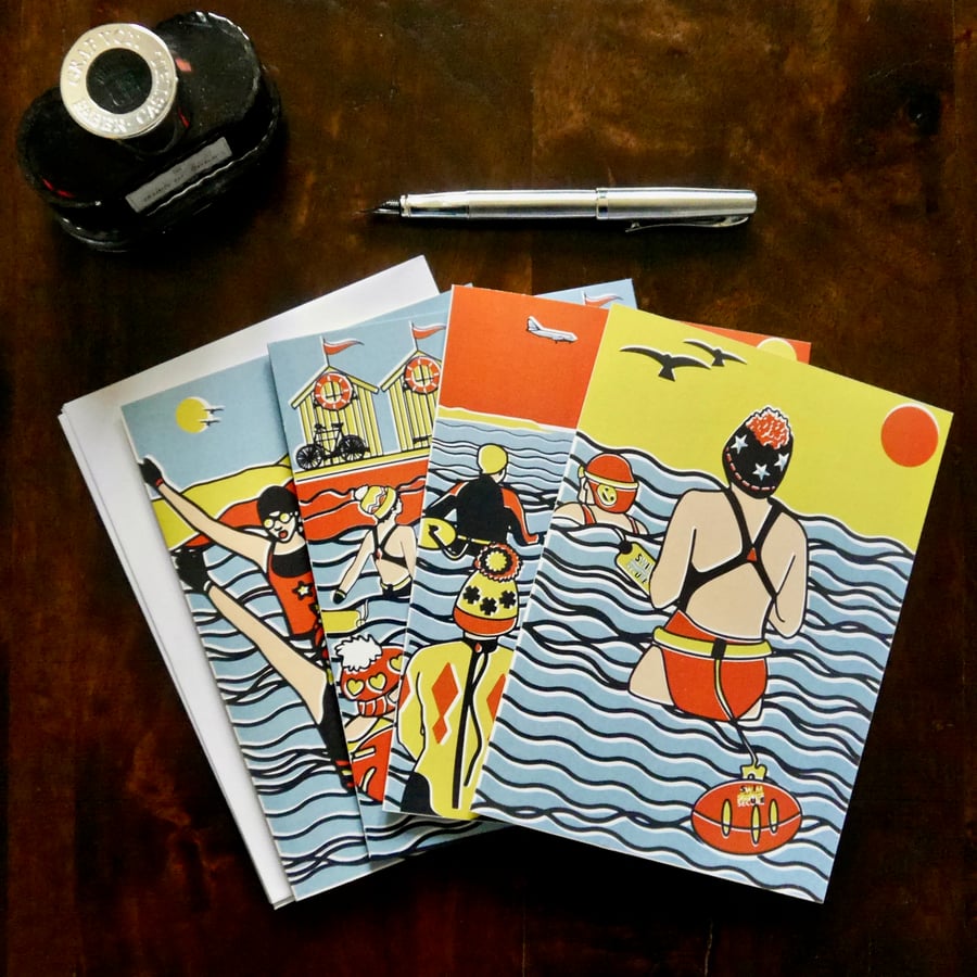Wild Swimming Greetings Cards Pack