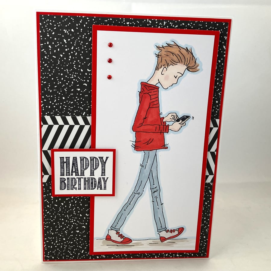 Handmade teenager birthday card