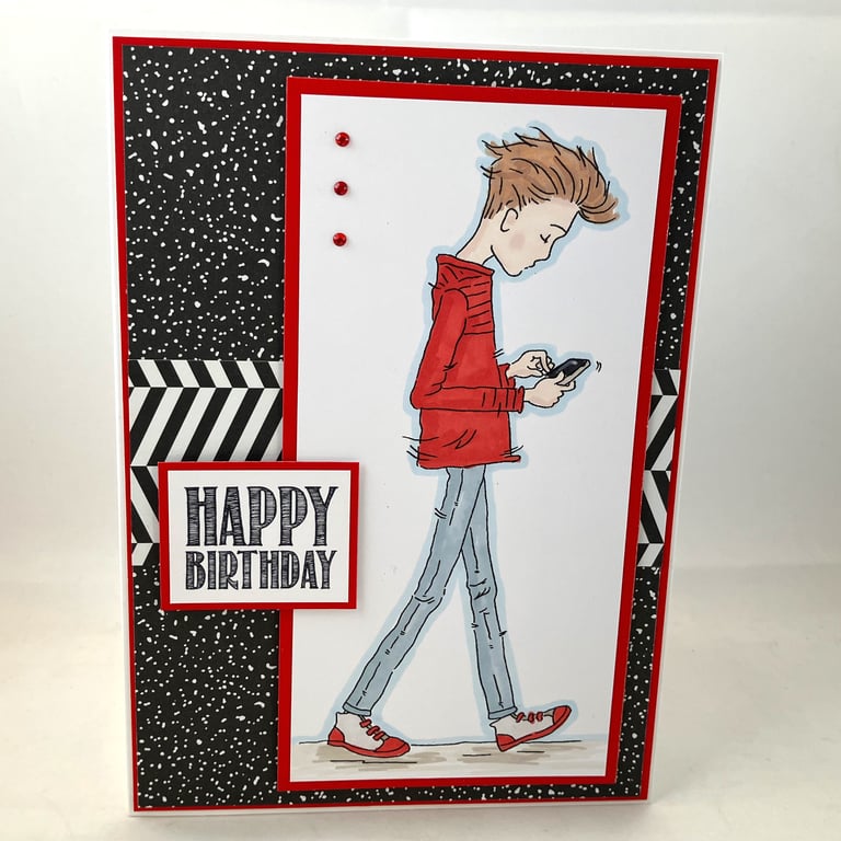 Handmade teenager birthday card