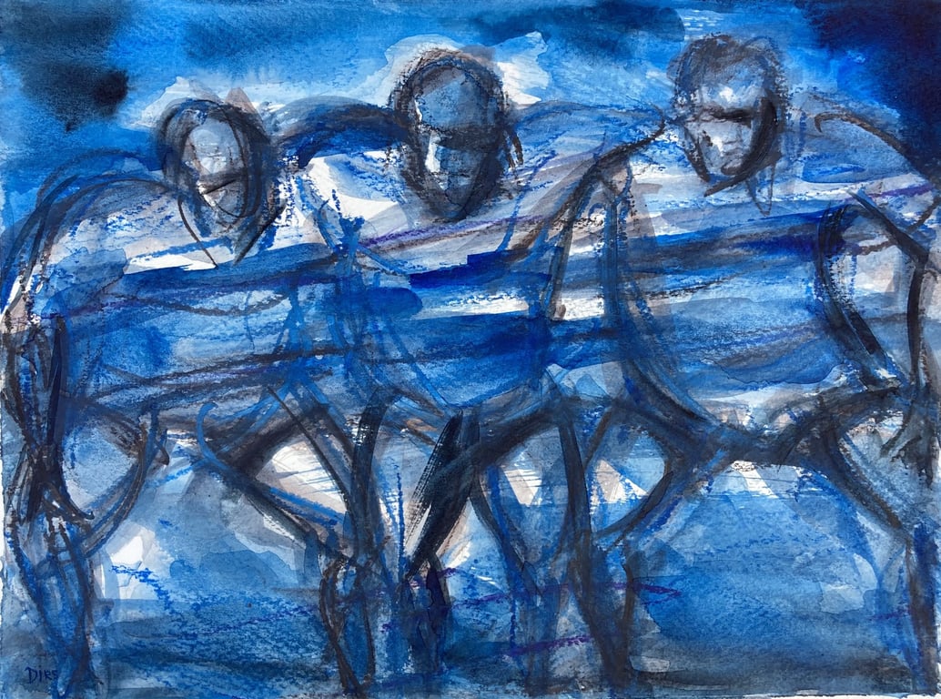 Front Row View – original acrylic ink painting, unframed