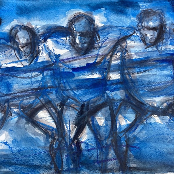 Front Row – original acrylic ink painting, unframed