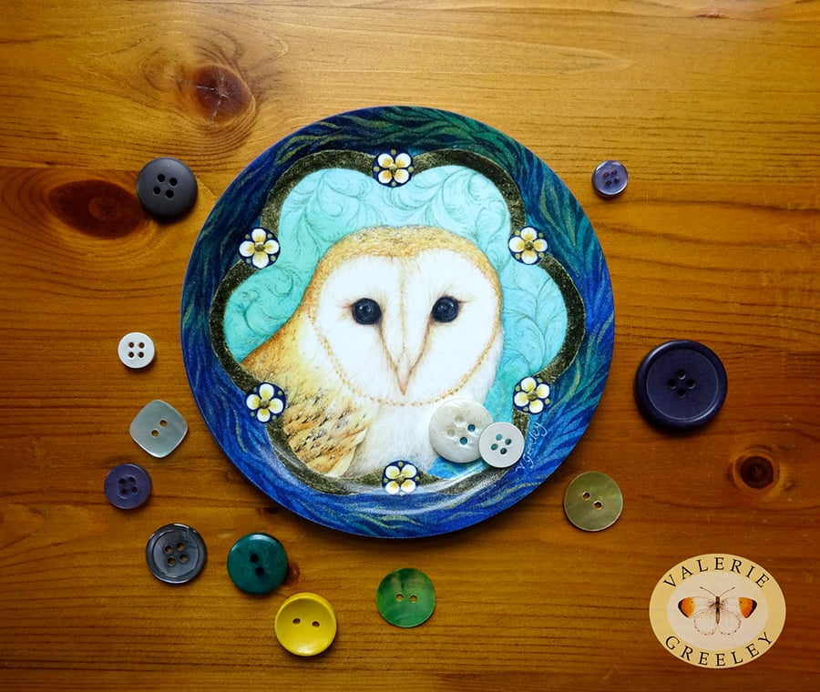 Barn Owl coin tray by Valerie Greeley