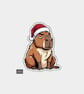 Unique Funny Christmas Sticker Xmas Decal For Adults - Grumpy Capybara