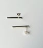 Pebble Textured Bar Stud Earrings, Handmade Sterling Silver Studs - Image 6