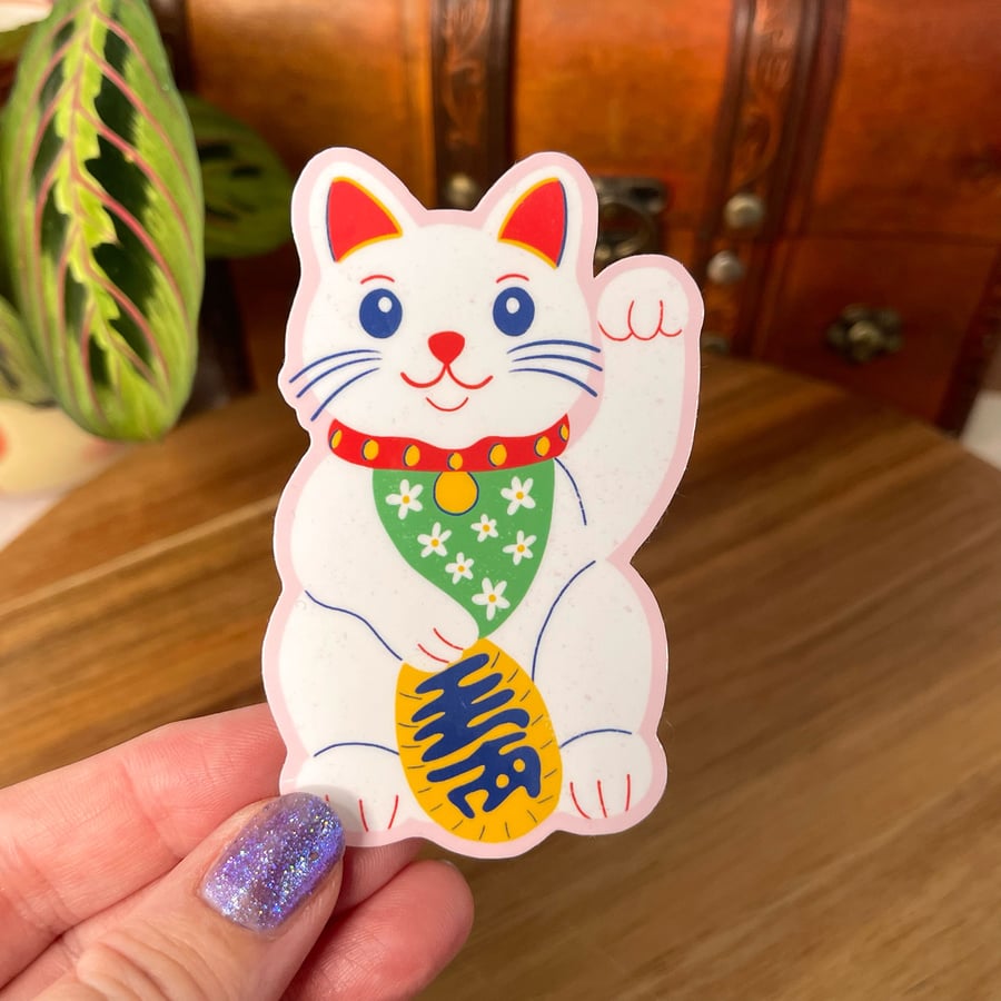 Lucky Cat Vinyl Sticker