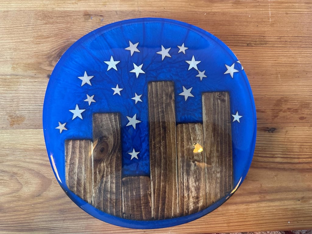 Resin and Wood Cityscape