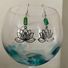 Sterling Silver Lotus Flower Drop Earrings